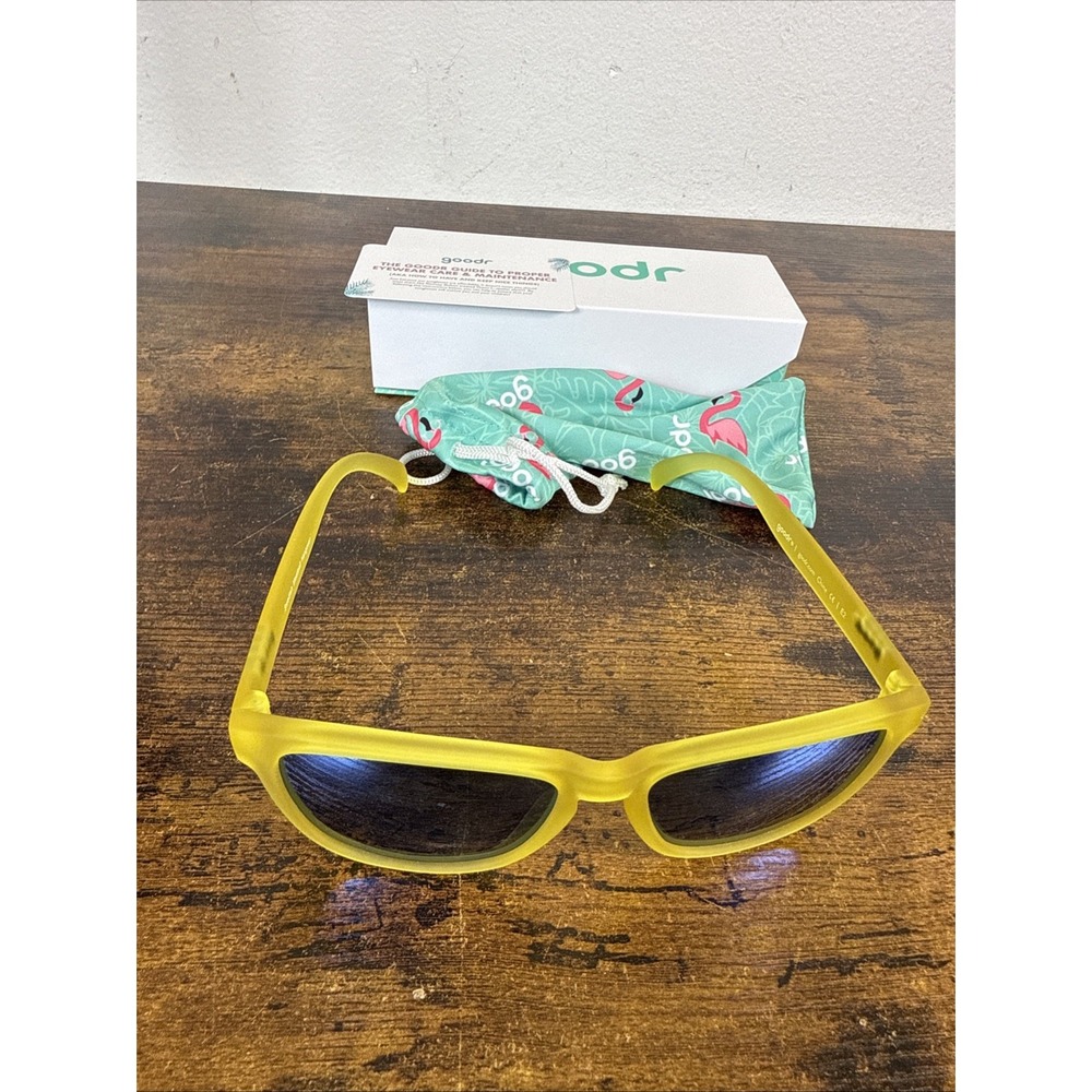 Goodr OG Swedish Meatball Hangover Sunglasses Yellow Polarized Running Shades